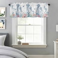 thumbnail image 1 of Marine Life Walrus Seahorse Valances for Windows,Kitchen Valance Rod Pocket Short Curtain, Watercolor Corals Valance Curtain Window Valances for Bedroom Bathroom Living Room 42x18in, 1 of 9