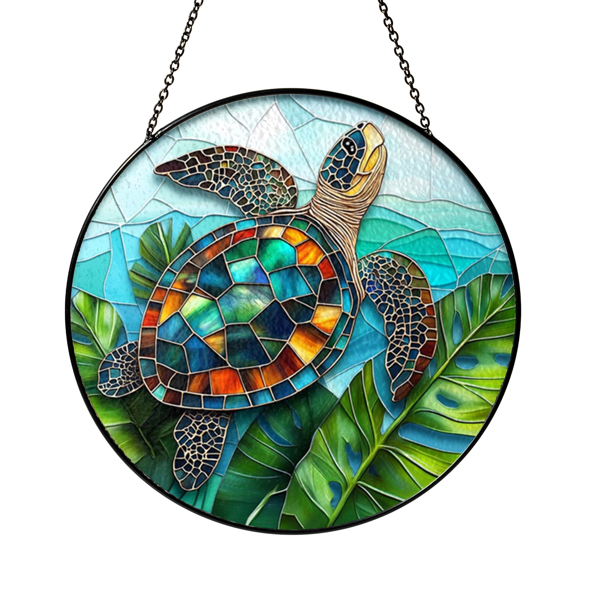 Marine Life Window Decor – Turtle Glass Art - Walmart.com