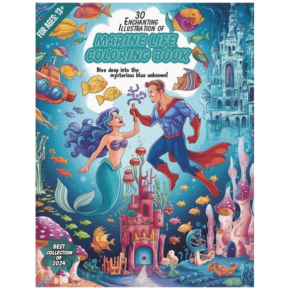 Marine Life Wonders: An Exquisite Coloring Book for Adults & Kids - Ocean & Sea Creatures: Stress-Relieving Fun & Educat, (Paperback)