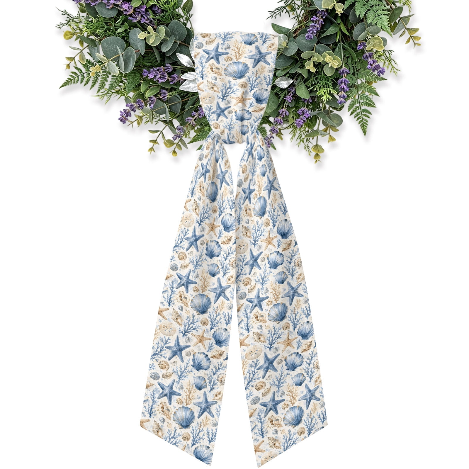 Conch Shell Fod Marine Life Wreath Sash for Front Door 4.5