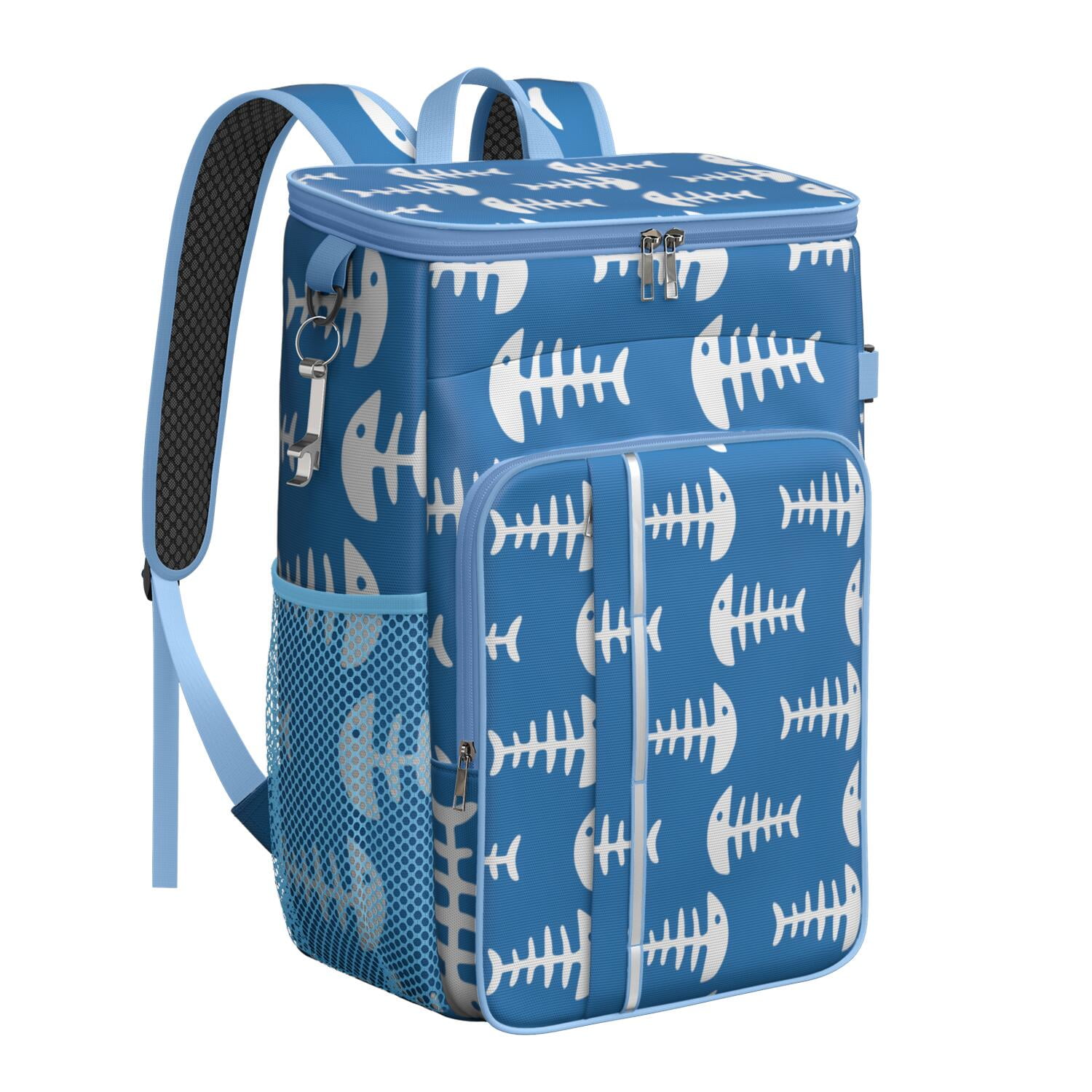Marine Life and Fish Print Backpack Cooler, Leakproof Insulated Cooler ...