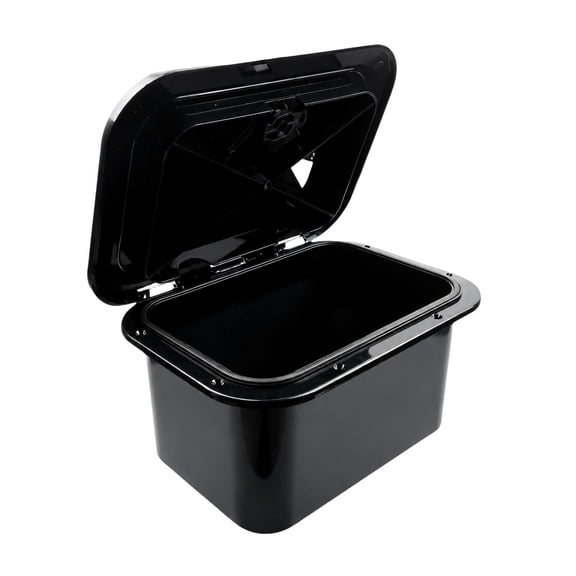 Marine Locker Box Flush Mount Boat Storage Compartment with Hinged Lid, ABS Housing and Gasketed Opening for Onboard Use