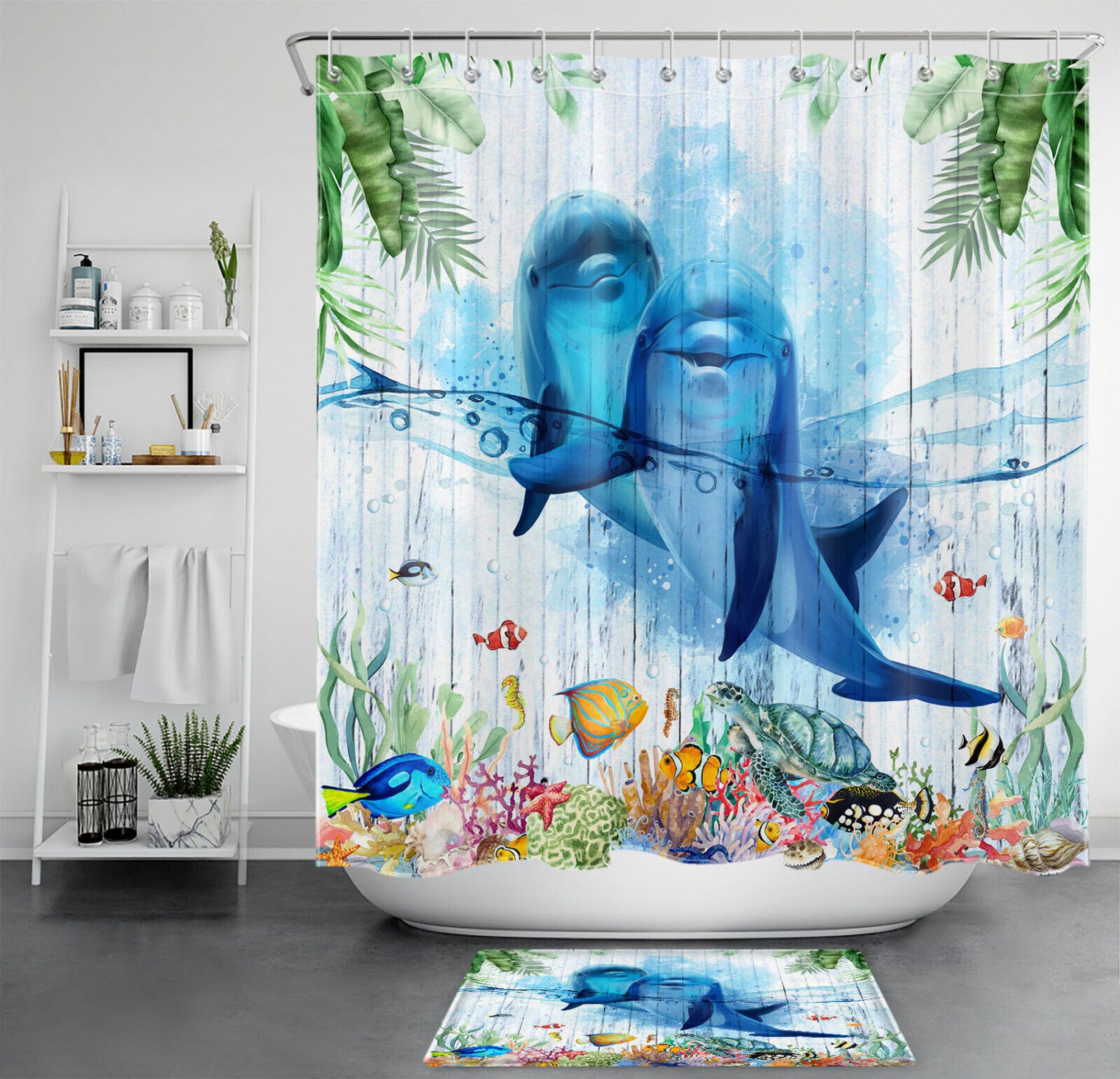 Marine Majesty Dolphin Shower Curtain