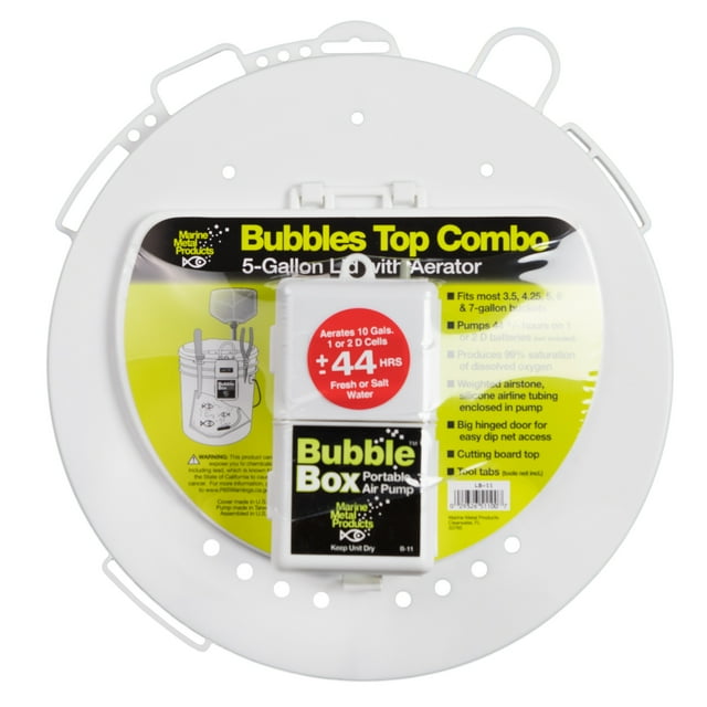 Marine Metal Products Bubbles Top Combo Aerator & Lid, LB1, for 5 Gal. Bucket