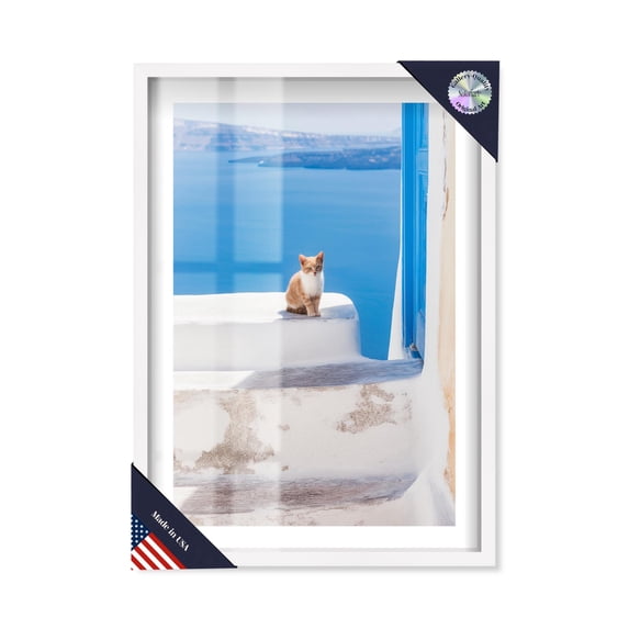 Marine Mew Shadowbox Print Travel Art Prints by Notoriart, White Frame, 37 x 55