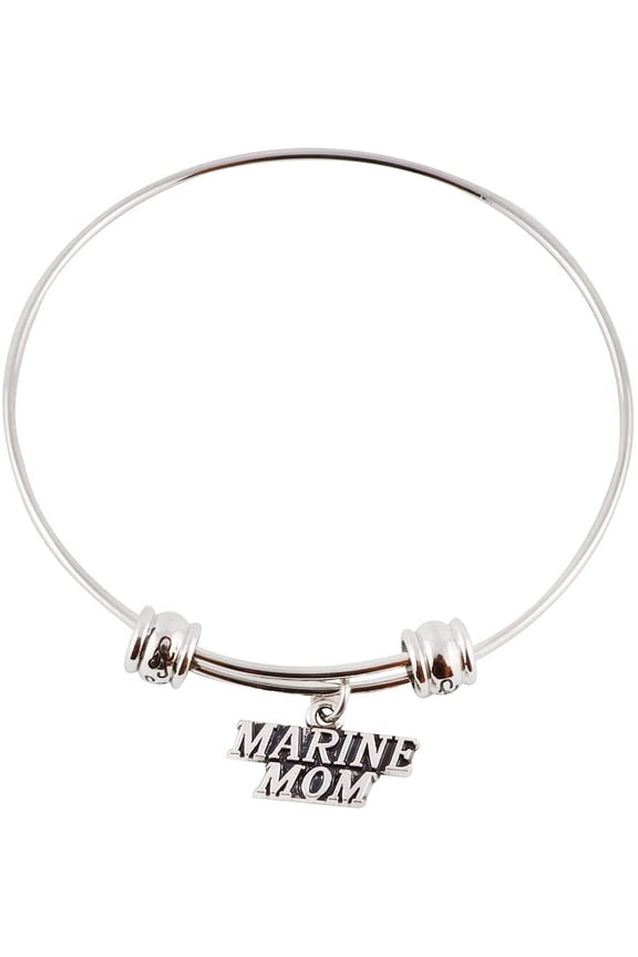 Marine Mom Bracelet Bangle Charm Gift for Marines Kids Women Men Girls and Boys Jewelry US Marine Corps Gifts Stuff Accessories Decor USMC