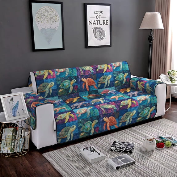 Mosric Marine Mosaic Quilted Sofa Cover - Walmart.com