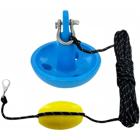 Marine Mushroom Anchor Kit 20 lb Blue PE Coated Kayak Anchor Accessories with 50 ft Rope for Fishing Kayaks, Canoe, Jet Ski, SUP Paddle Board and Small Boats$$Watercraft