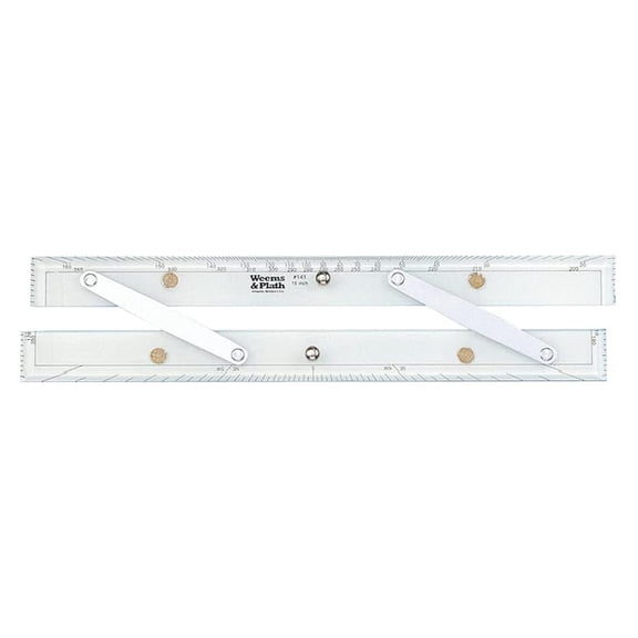 Marine Navigation Parallel Ruler - 15 Inch Aluminum Nautical Chart Tool - Map Measuring Tool for Boats, Sailing, Plotting Courses, and Marine Planning