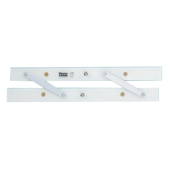 Marine Navigation Ruler 15 Inch - Aluminum Arms & Handles - Nautical Charting Tools - Acrylic Plotter for Boats, Sailing, & Mapping - Professional Grade