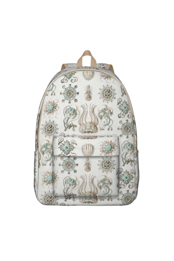 Marine Ocean Beach Creatures Travel Backpack Lightweight Travel Backpack with Nautical Starfish Fish Squid and Coral Design Comfortable Carrying Large Capacity Anti-theft Multifunctional Features for