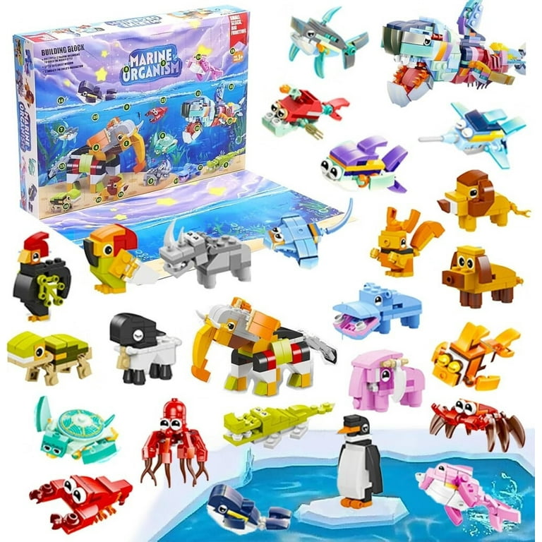 Marine Organism Holiday Advent Calendar 2024, 24 Pcs Building