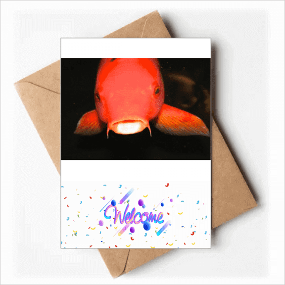 Marine Organism Red Fish Animal Welcome Back Greeting Cards Envelopes Blank