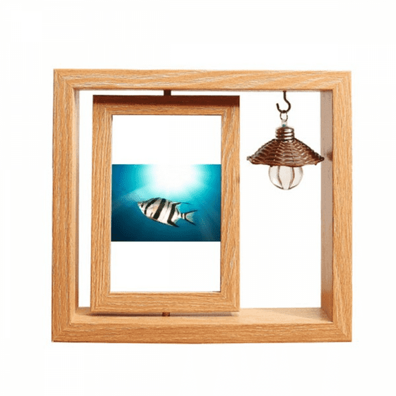 Marine Organism Tropical Sea Fish Wooden Rotating Picture Photo Frame 4x6