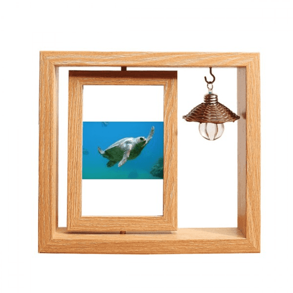 Marine Organism Turtle Ocean Animal Wooden Rotating Picture Photo Frame 4x6