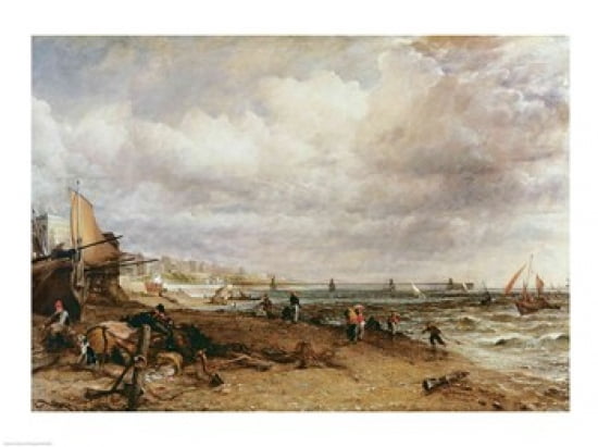 Marine Parade and Old Chain Pier 1827 Canvas Art - John Constable (24 x 18)