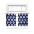 thumbnail image 1 of Marine Plant Sheer Curtains 45 Inch Long 2 Panels, Pastoral White Blue Ocean Coral Texture Light Filtering Rod Pocket Curtains, Sheer Voile Drapes for Living Room Bedroom, 52"x45", 1 of 8