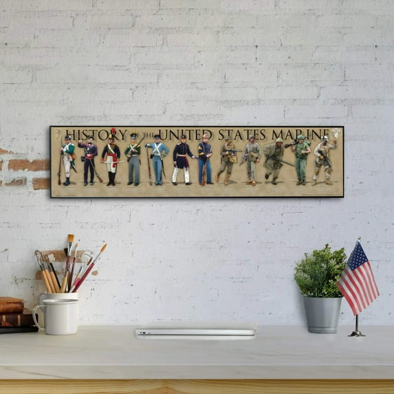 History of the United States Marine - Plaque - Beveled Edge with a pebble textured finish 6" x 24"