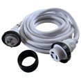 Marine & RV Cords 125v 30 amp x 25' White Shore Power Boat Extension