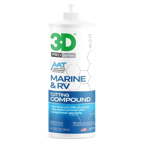Marine & RV Gel-Coat Cutting Compound Removes P1000 Grit Scratches, Oxidation & Swirls, High-Cut Formula, No Fillers, Low-Dust, 32oz$$Tools