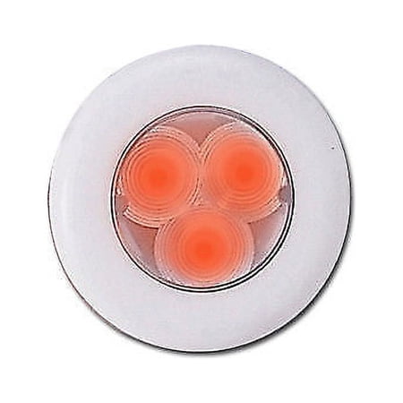 Marine RV Trailer Truck Bus Boat 12VDC 0.22W 3 Red LED Round Courtesy Light With Mount Ring