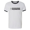 thumbnail image 1 of Marine Raiders Black Ink Adult Short Sleeve Ringer T-shirt, 1 of 3