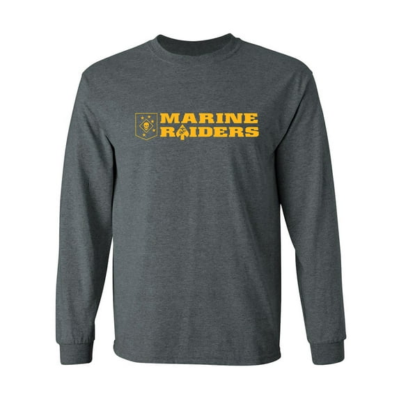 Marine Raiders Gold Print Adult Long Sleeve T-shirt