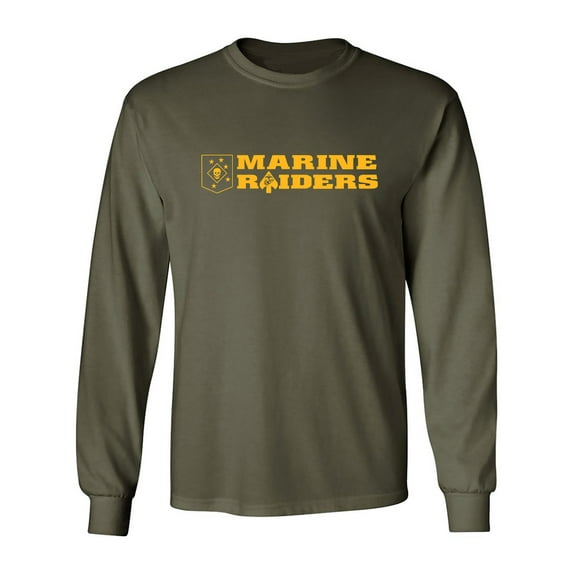 Marine Raiders Gold Print Adult Long Sleeve T-shirt
