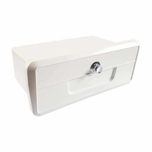 Marine Recessed Glove Box Storage with Push Lock & 2 Cup Holders for Boat Console Dashboard Cabin ABS Hatch Organizer