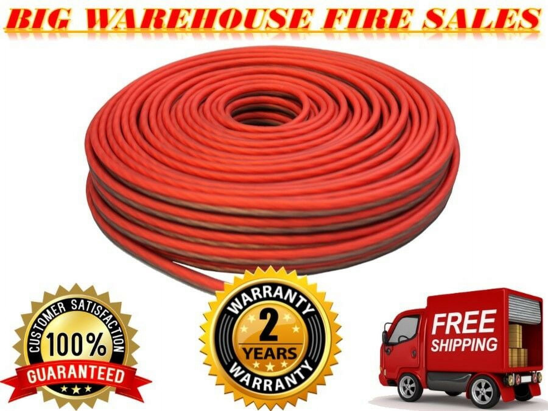 Marine Red/ Black 100 Ft True 12 Gauge Marine Car, Home Audio Speaker Wire Cable