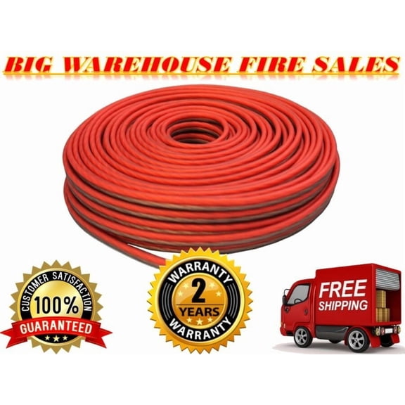 Marine Red/ Black 25 Ft True 12 Gauge Marine Car, Home Audio Speaker Wire Cable