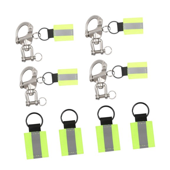 Marine Rigging Shackle Set 316 Stainless Steel Quick Release Clips with Reflective Tabs for Boat Deck Use