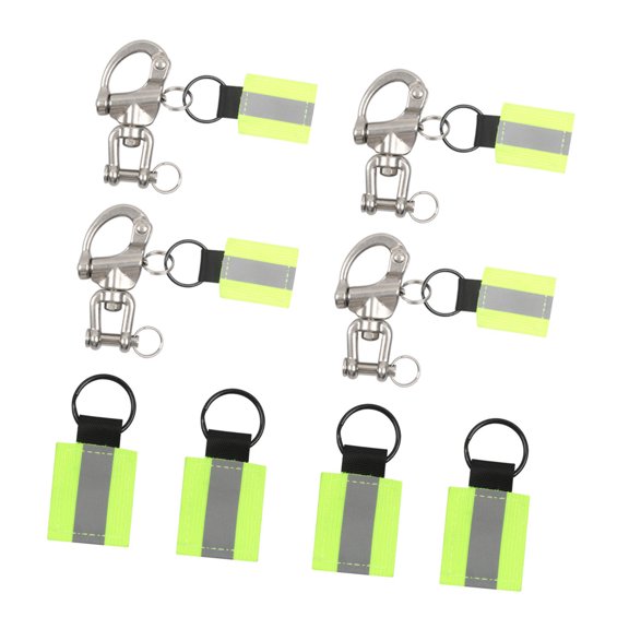 Marine Rigging Shackle Set 316 Stainless Steel Quick Release Clips with Reflective Tabs for Boat Deck Use