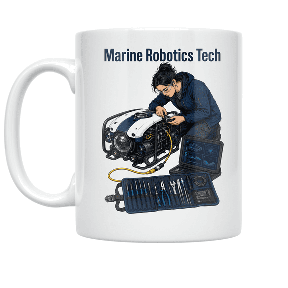 Marine Robotics Tech - Ocean STEM Enthusiast, 11 oz White Ceramic Coffee Mug