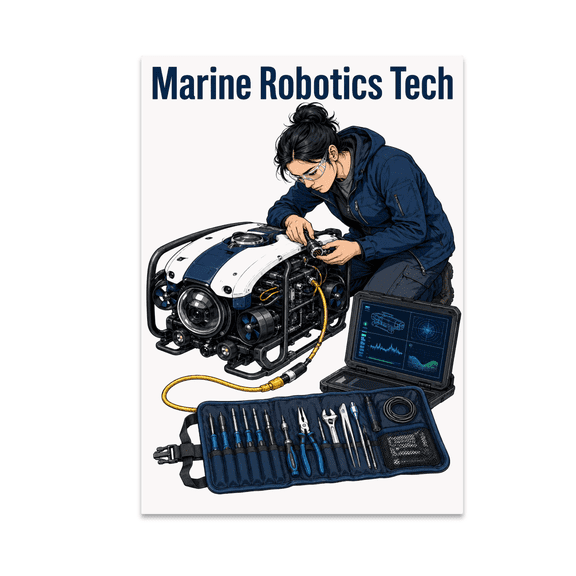 Marine Robotics Tech - Ocean STEM Enthusiast, 13 x 19 in Glossy Unframed Wall Poster, Vertical