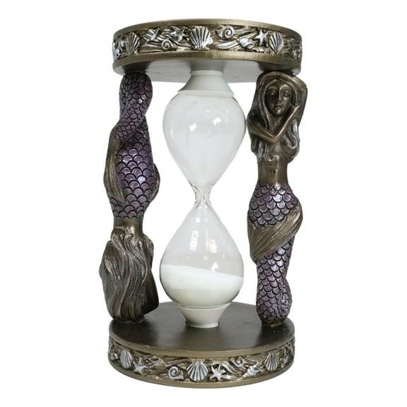 Marine Sea Shells Starfish Mermaid Siren Invertible Sandtimer Sand Timer Decor