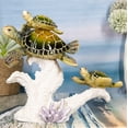 thumbnail image 1 of Marine Sea Turtle Mother And Hatchlings Swimming Over Ocean Reef Corals Statue, 1 of 8