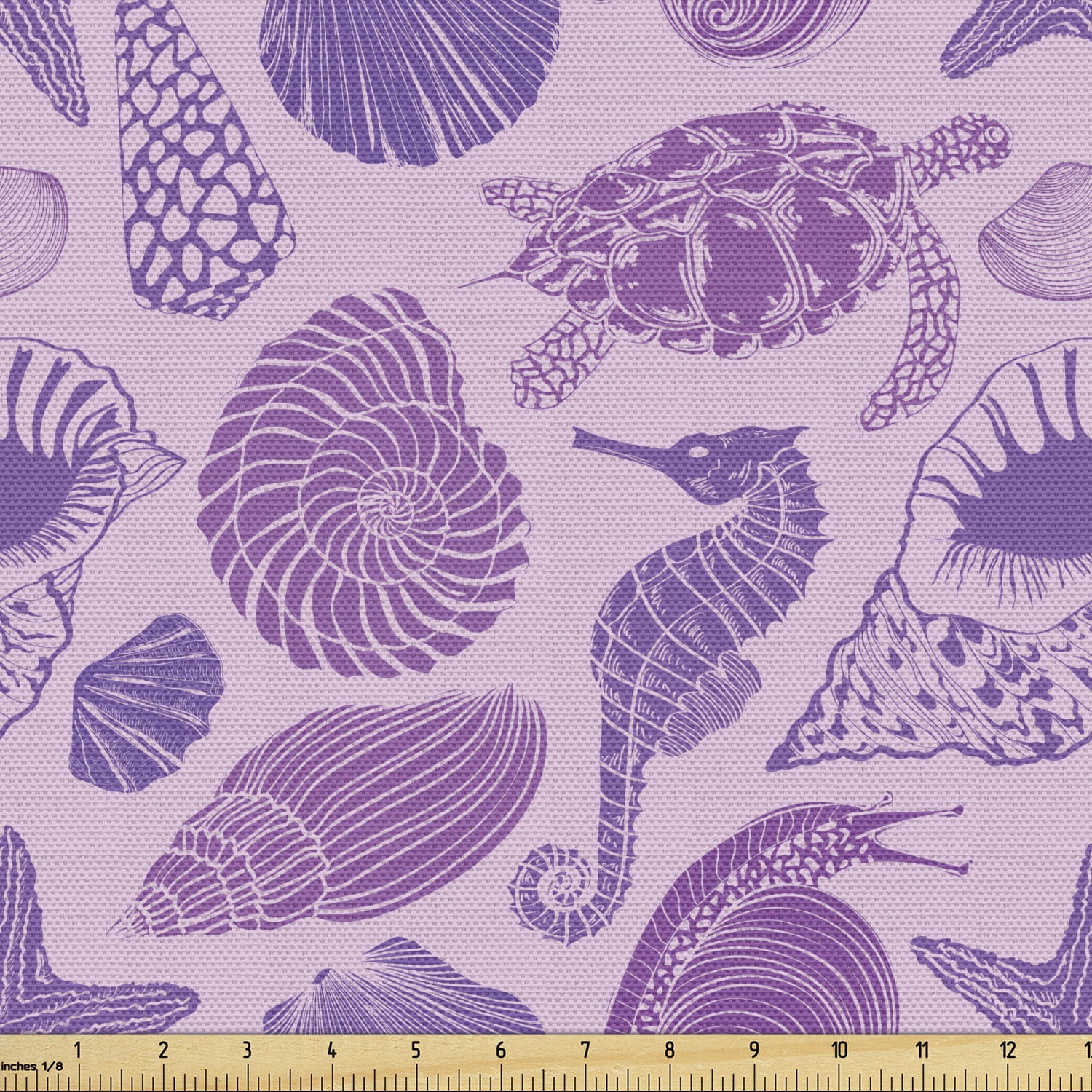 Ambesonne Marine Fabric by the Yard Upholstery, Turtle Shell Sea ...