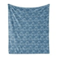 thumbnail image 1 of Marine Soft Flannel Fleece Blanket, Nautical Continuous Pattern of Outline Style Monochrome Sketchy Fish Motifs, Cozy Plush for Indoor and Outdoor Use, 50" x 70", Blue Grey and White, by Ambesonne, 1 of 5