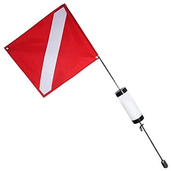 Marine Sports Cylinder Float Dive Flag 4 foot (14x18) Red/White