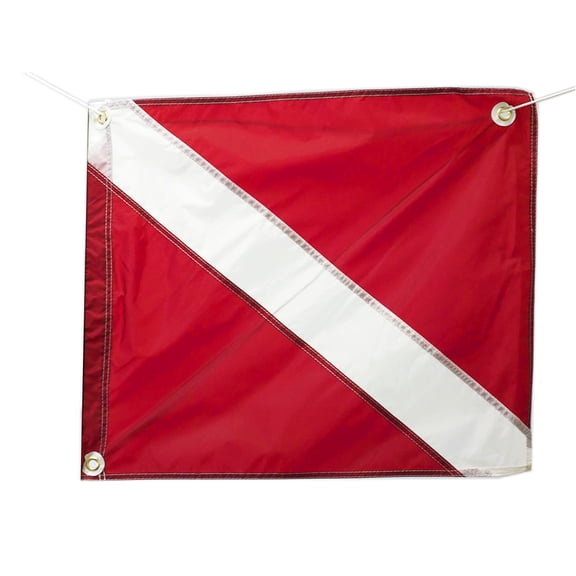 Marine Sports Nylon w/ Stiffener Flag 20 Inch x 24 Inch Red/White