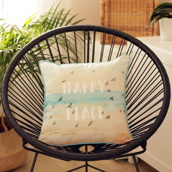 Marine Square Quote Square 18" x 18" Throw Pillow Cover