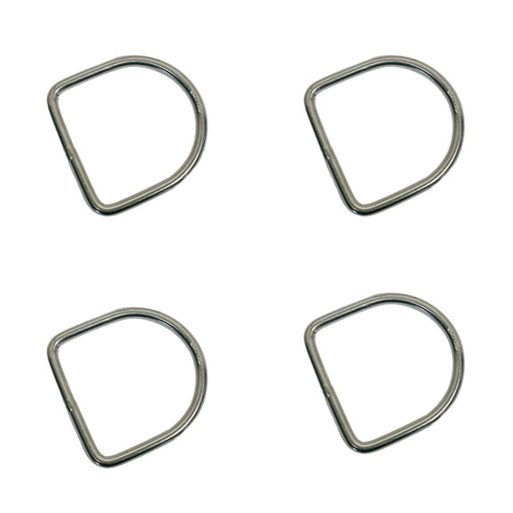 Marine Stainless Steel 1/4" D-Ring Welded, 35mm Height 500 Lbs WLL Sailing 4 Pcs