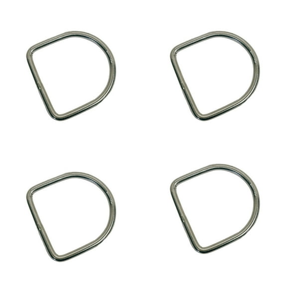 Marine Stainless Steel 1/8" D-Ring 100 Lbs WLL D Ring Welded Yacht Sailing 4 Pcs