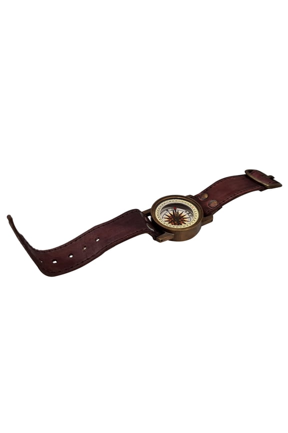 Marine Steampunk Wrist Watch Sundial Compass With Leather Strap Band Vintage Style Wearable Watch