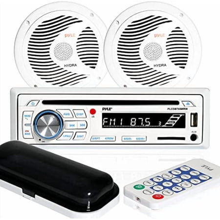 Pyle 6.5” Marine Stereo Receiver Speaker Kit - In-Dash LCD Digital Console Built-in Bluetooth