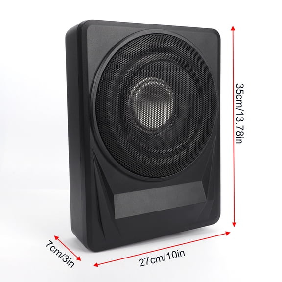Marine Subwoofer Speaker 10" Slim Under-Seat Active Subwoofer, Built-in Amp, Aluminum Alloy Enclosure, for Car Truck RV Boat