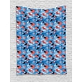 thumbnail image 1 of Marine Tapestry, Silhouette of Exotic Aquatic Animals Fish and Jellyfish under the Ocean, Wall Hanging for Bedroom Living Room Dorm Decor, 40W X 60L Inches, Coral Blue and Black, by Ambesonne, 1 of 2