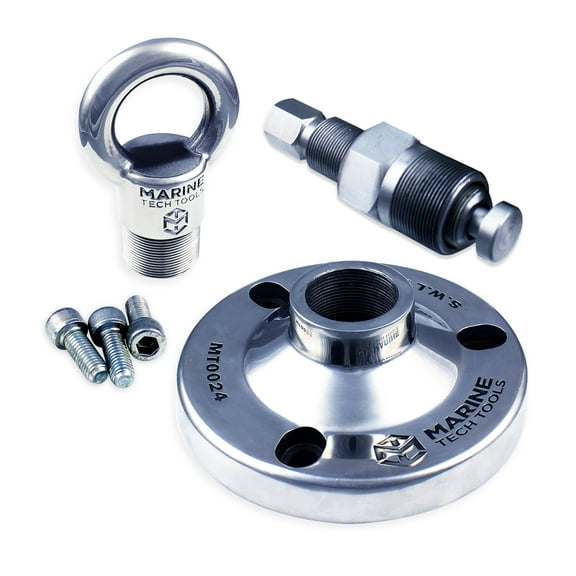 Marine Tech Outboard Lifting Kit, Universal Lifting Ring (AMT0022), Mercury Verado Lifting Adapter (AMT0024), Mercury Flywheel Puller (AMT0023), Fits Mercury Verado Outboard Motors