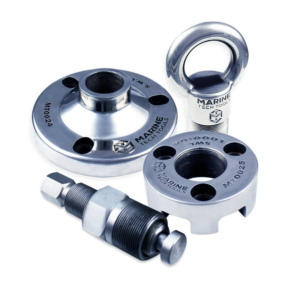 Marine Tech Tools Universal Lifting Ring (AMT0022), Mercury Verado Lifting Adapter (AMT0024), Mercury Flywheel Puller (AMT0023), Yamaha Lifting Adapter (AMT0025), Mercury Lifting Ring